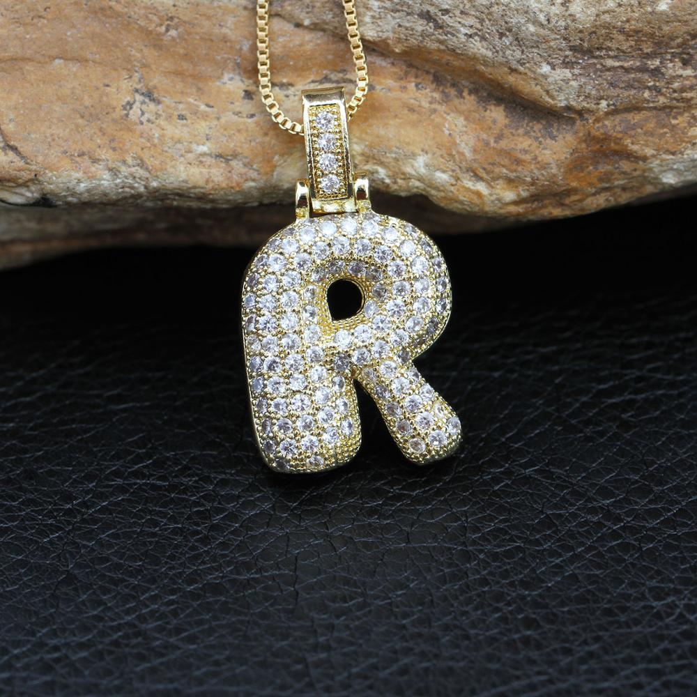 Fashion letters Necklace custom name bubble pendant charm for men and women cubic zircon hip hop jewelry gift