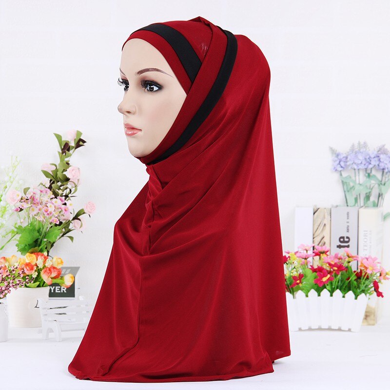 Muslim scarf for women solid color stripe shawl hijab femme musulman arab wraps headscarf hijabs islamic head scarves kopftuch