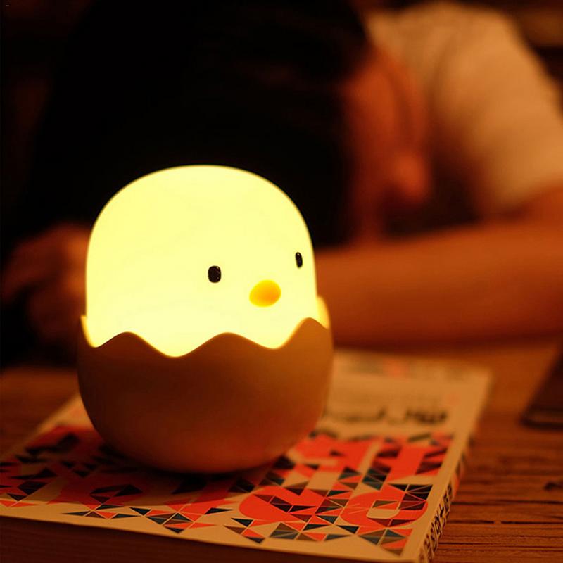 Silicone Chicken Egg Touch Sensor LED Night Light Child Baby Kids USB Charge Romantic Atmosphere Night Lamp