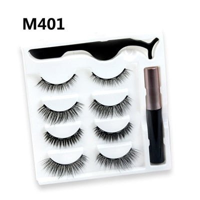 Mix 1/3/5/7/10 Pairs Eye Makeup Magnet Lashes Magnetic False Eyelashes Liqiud Eyeliner Beauty Kit Mink Eyelash Wholesale