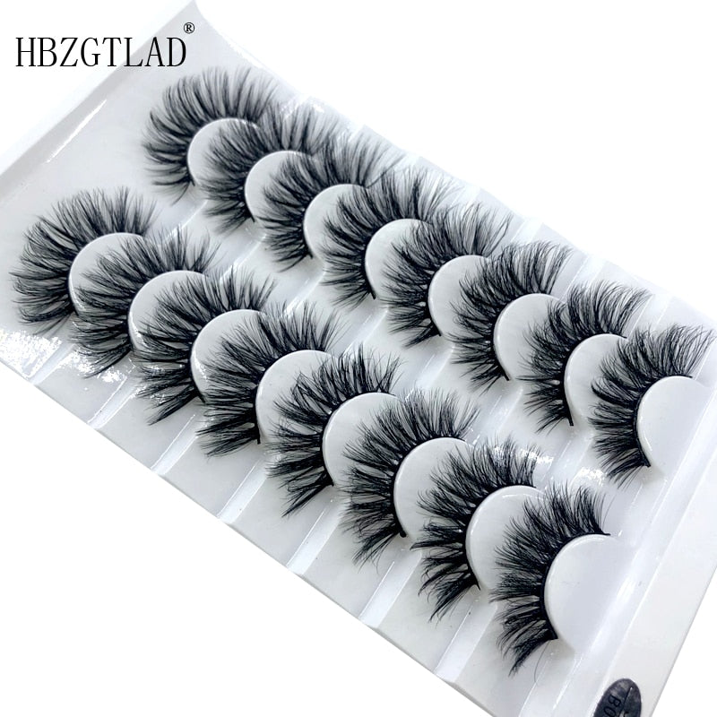 HBZGTLAD New 7/8 pairs 15-25mm natural 3D false eyelashes fake lashes makeup kit Mink Lashes extension mink eyelashes maquiagem