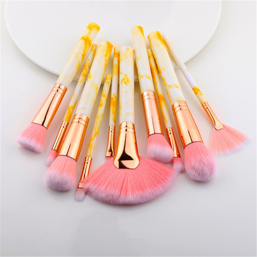 FLD 5-15Pcs Makeup Brushes Tool Cosmetic Set Beauty Powder Foundation Eye Shadow Eyebrow Fan Blush Blending Make Up Brush Kit