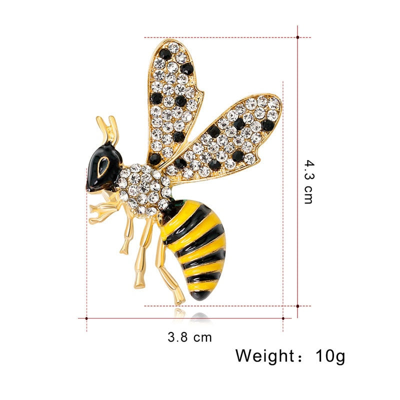 Jewelry Honey Bee Crystal Cubic-Zirconia Enamel Collection Accessories Brooch Pin Gift Women