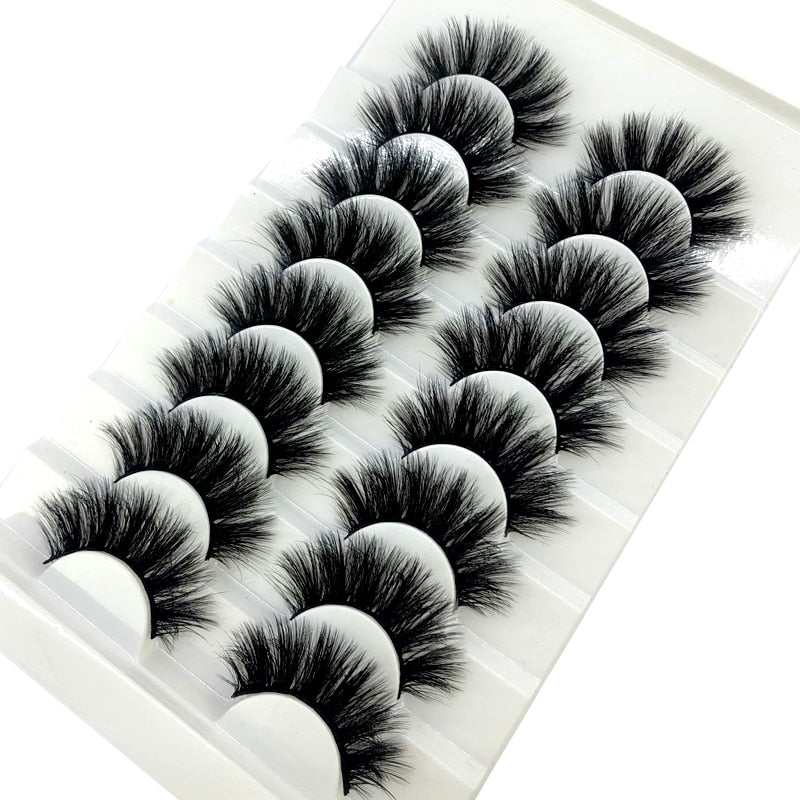 HBZGTLAD New 7/8 pairs 15-25mm natural 3D false eyelashes fake lashes makeup kit Mink Lashes extension mink eyelashes maquiagem