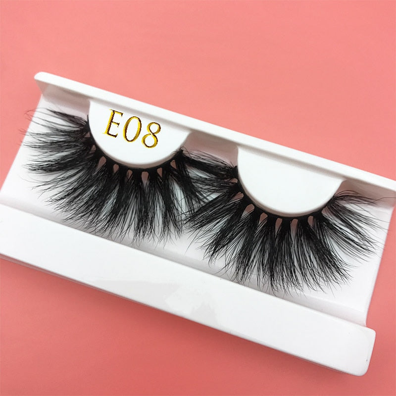 3D MIKIWI real mink lash 25mm E01 extra length and fluffy luxury mink eyelashes natural thick Eye lashes wispy makeup extention