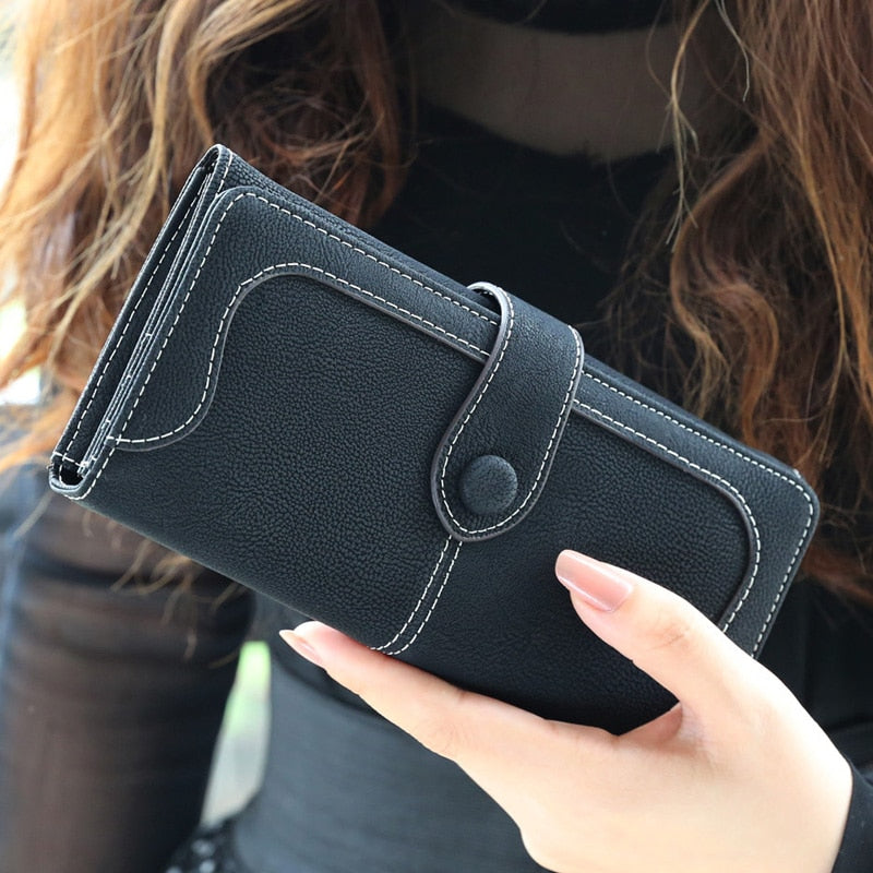 Aliwood Brand Wallets Retro Nubuck Leather Women's Long Wallets Clutch Female Hasp Purse Vintage Money Bag Carteira Card Holder