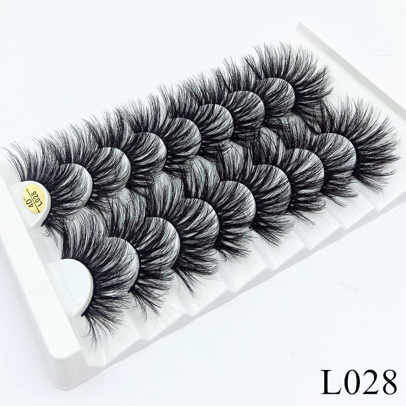 3/5/8 Pairs 3D Mink Lashes 25mm Dramatic Volume Eyelashes Mink Natural Long Silk Eyelashes Beauty Makeup Eyelash Extension Tool