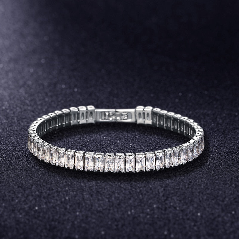 2.5*5mm Homme Tennis Bracelets Silver Color Cubic Zirconia Bracelet For Women Men Iced Out Chain pulseras Punk CZ Jewelry