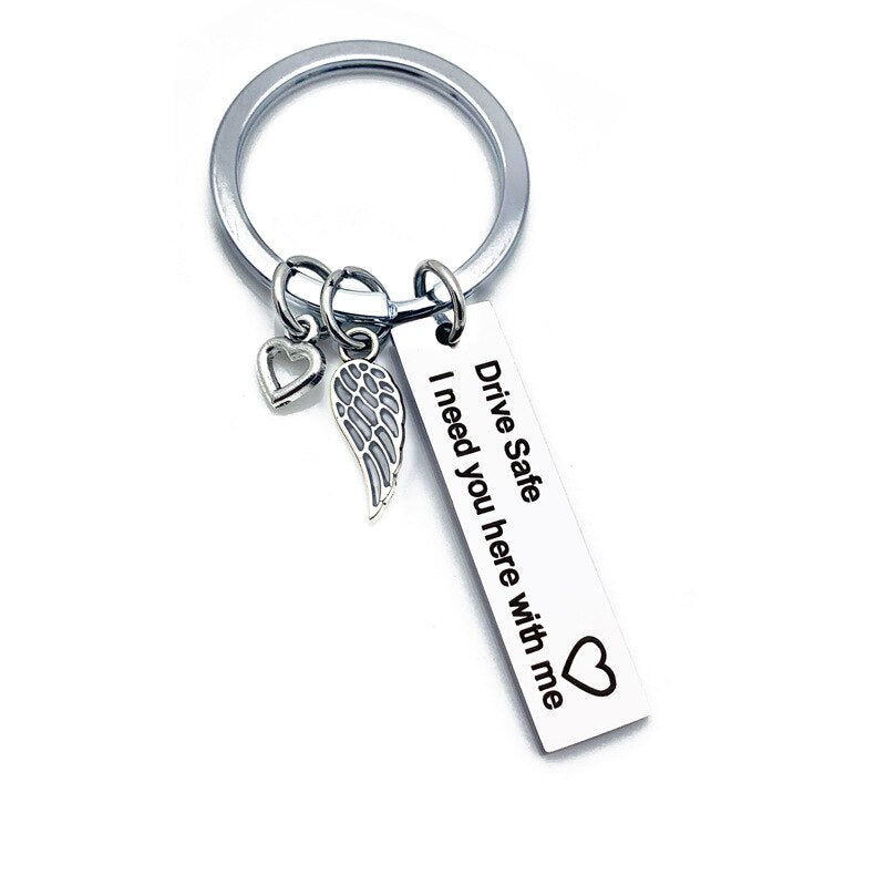 Valentines Day Gift Drive Safe I Need You Here with Me Keychain Girl for Boyfriends Gift Present Personalized Gifts Party Favors
