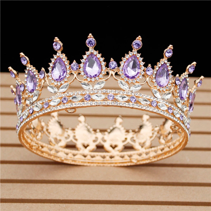 Crystal Vintage Royal Queen King Tiaras and Crowns Men/Women Pageant Prom Diadem Hair Ornaments Wedding Hair Jewelry Accessories