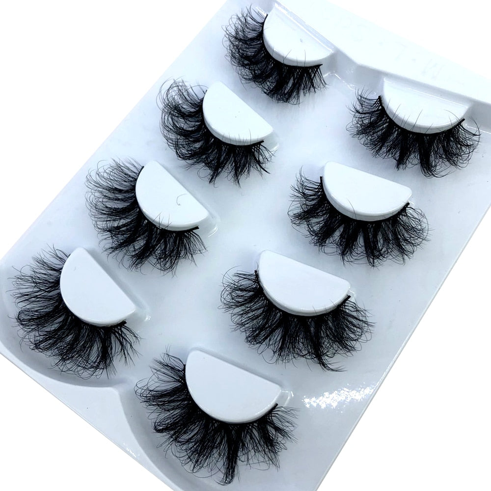 HBZGTLAD New 7/8 pairs 15-25mm natural 3D false eyelashes fake lashes makeup kit Mink Lashes extension mink eyelashes maquiagem