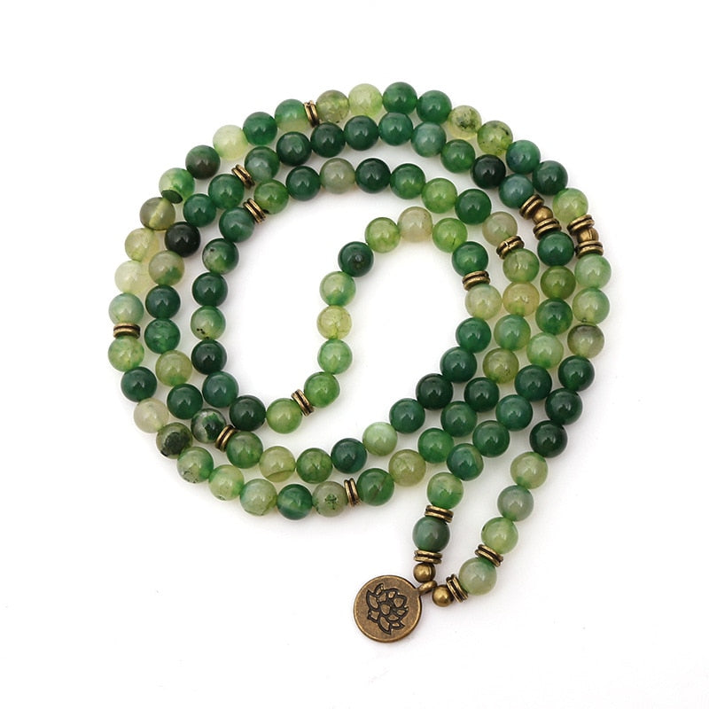108 Mala Bracelet &amp; Necklace for Women Men 8mm Onyx Stone Beads Lotus OM Buddha Yoga Prayer Multi-layer Winding Lucky Bracelet