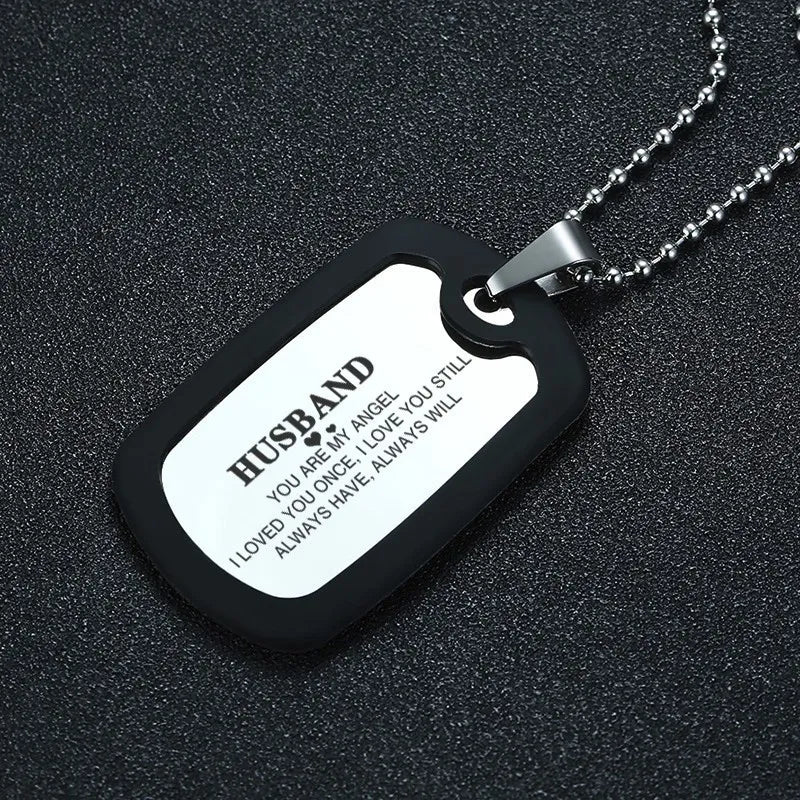 Vnox Personalize Dog Tag for Men Silicone Stainless Steel Pendant Custom Necklace for Him Valentines Day Promise Gift