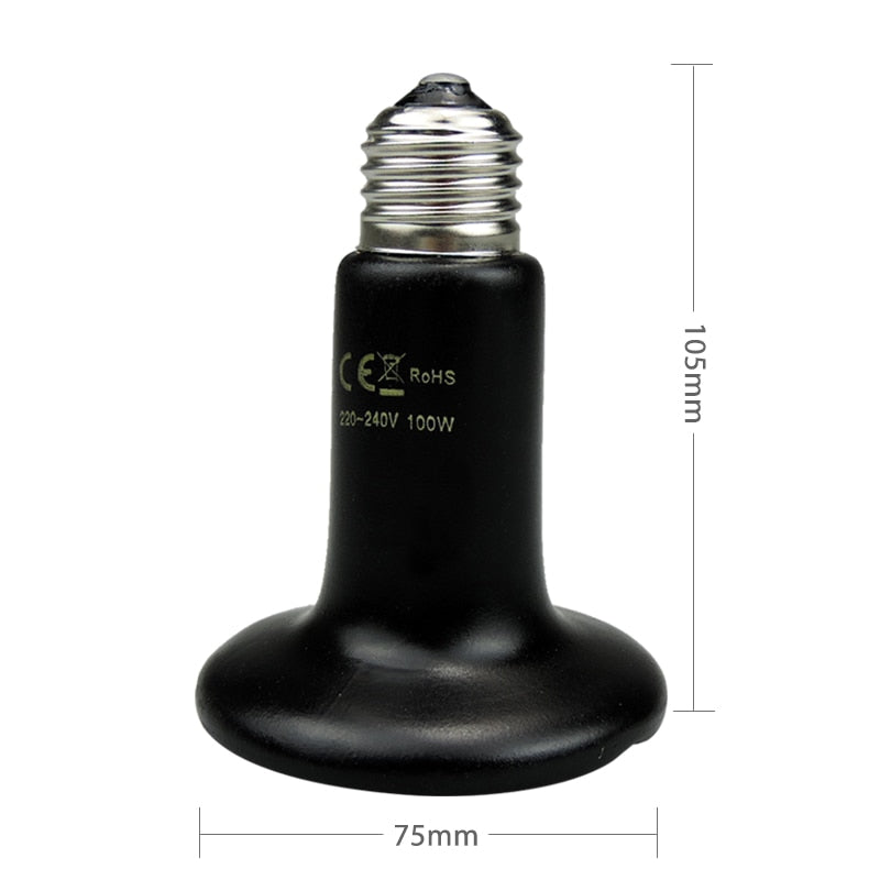 Pet Heating Light Bulb Infrared Black Ceramic Emitter Heat Lamp Bulb For Reptile Animals Heater Brooder chocadeira ceramic heate