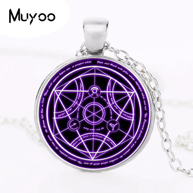 2017 new hot Fullmetal Alchemist Transmutation Bijuterias Red Purple and Blue Circle Fashion Jewelry HZ1