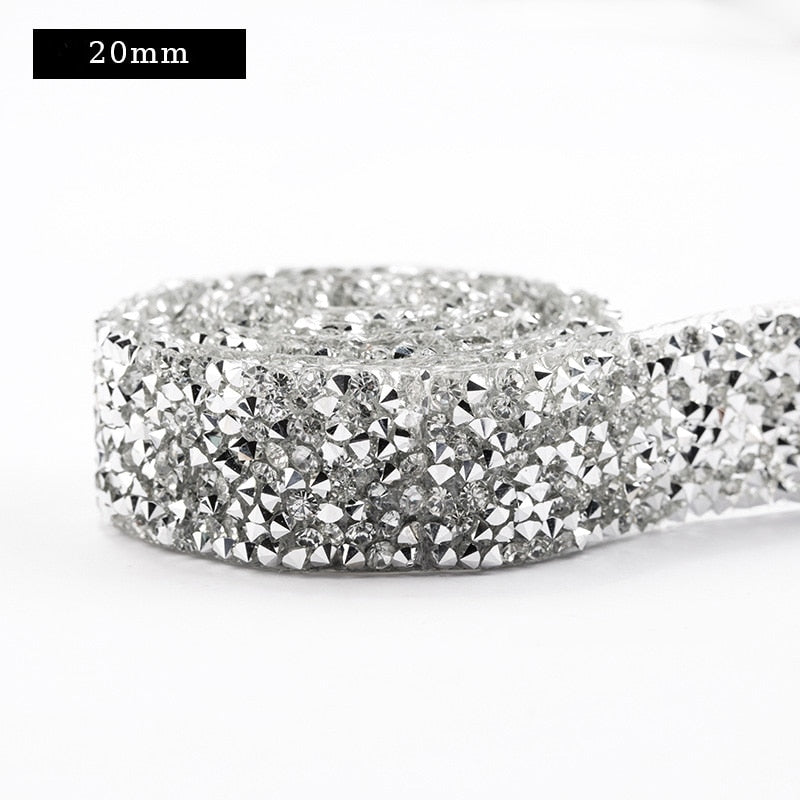 1 Yard Sewing Trim Crystal Motif Strass Hot Fix Rhinestone Tape Applicator Ribbon With Rhinestones Iron On Appliques For Dresses