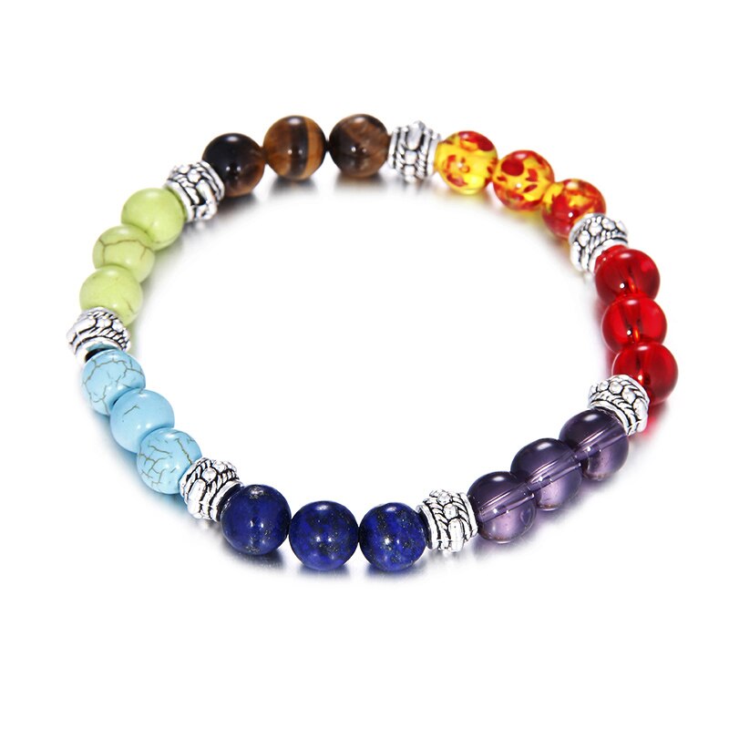 7 Chakra Bracelet Healing Heart Charm Bracelets Women Men Natural Stone Bracelet Reiki Yoga Jewelry Valentines Day Gift