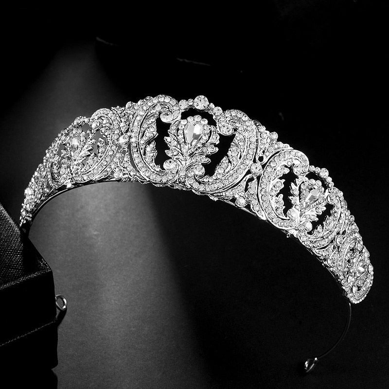 Baroque Luxury Crystal Wedding Bridal Tiaras Crowns For Women Prom Diadem Hair Ornaments Wedding Bride Hair Jewelry Accessories