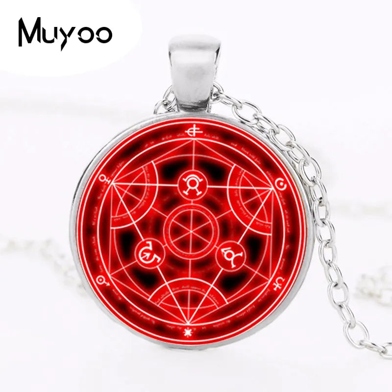 2017 new hot Fullmetal Alchemist Transmutation Bijuterias Red Purple and Blue Circle Fashion Jewelry HZ1