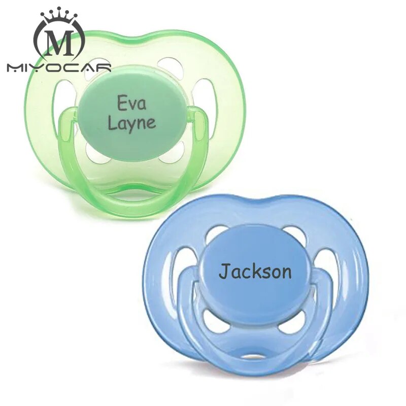 MIYOCAR personalized any name can make 2 pcs pacifier dummy unique gift to baby custom pacifier