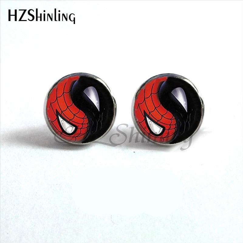 NES-00100  Yin Yang  Earrings Ying Yang  Ear Stud Magic Sign Zen Earrings Glass Cabochon Earrings HZ4