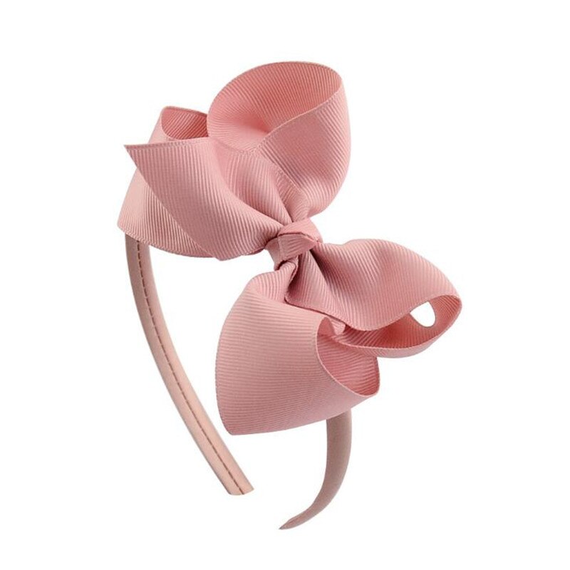 4 inch Children Girls Lovely Hair Bow Hairband Hair Accessories Kids Solid Color Simple Festival Bow Ties Headwear Wholesale