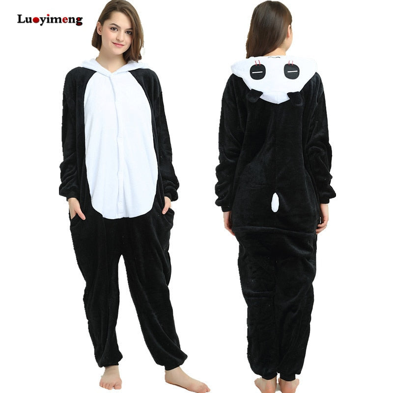 Kigurumi Unicorn Pajama Stitch Adult Animal Onesie Women Men Couple Pajamas Winter Pijamas Suit Panda Sleepwear Flannel Pyjamas