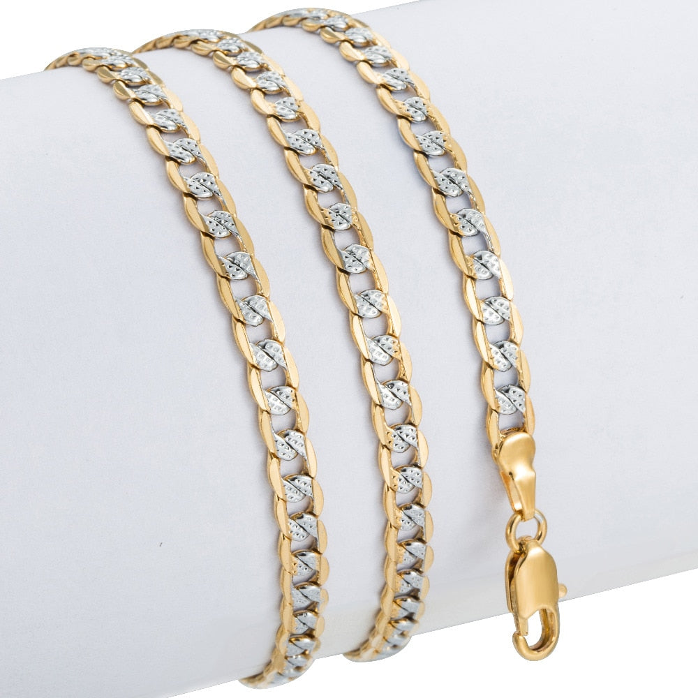 Cuban Link Chain Men Necklace in Gold Color for Men and Women Fashion Men Jewelry Gifts.