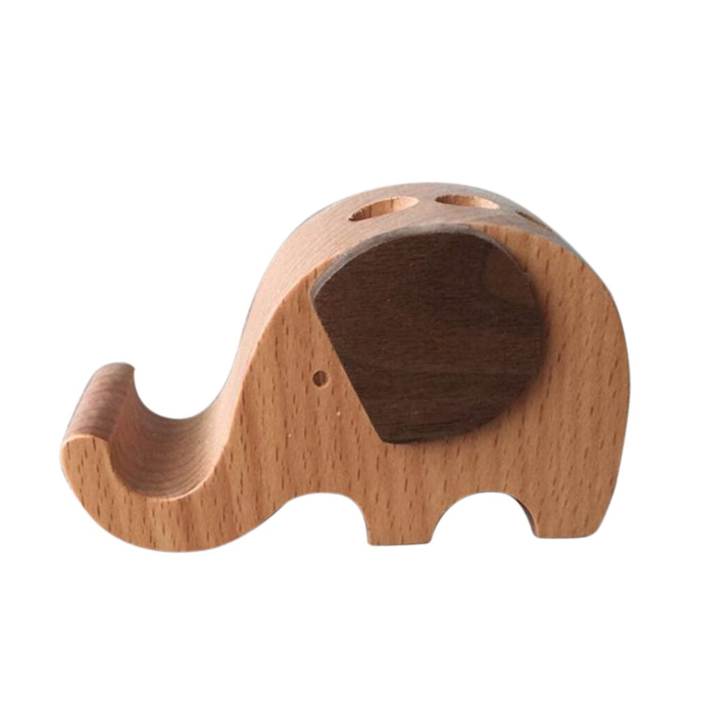 Solid Wood Animal Mobile Phone Holder Car Home Mount Cradle Desk Stand for Mobile Cellphone Laptop, Switch/Deer/Dog/Boy/Elephant