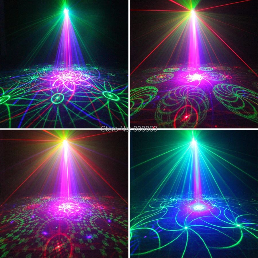 ESHINY Mini RGB 5 Lens Laser 128 Patterns Projector Blue Led Club Home Party Bar DJ Disco Xmas Dance Stage Effect Light N60T155