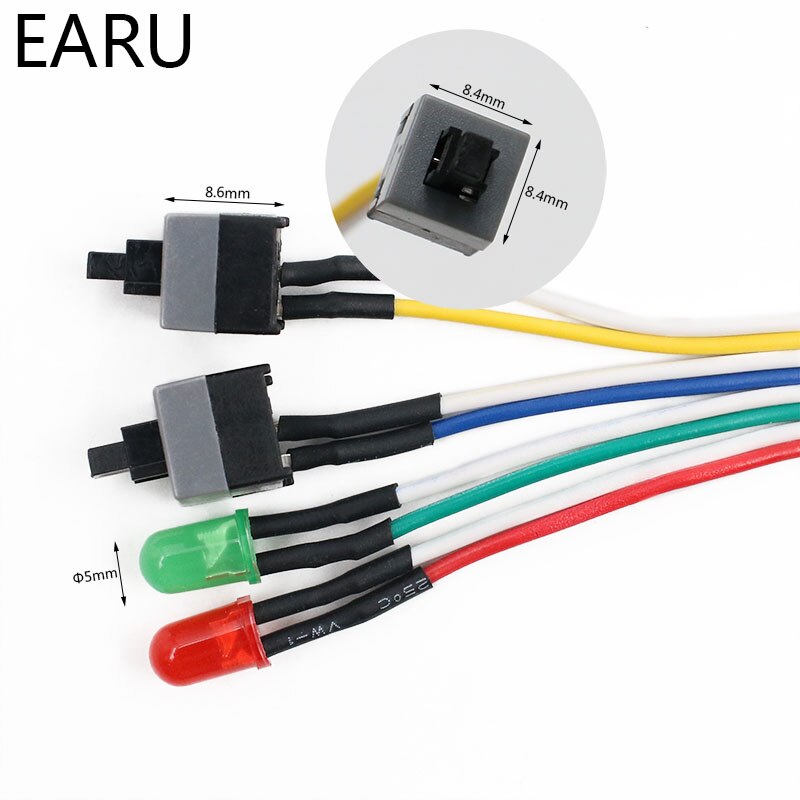 68CM Slim ATX PC Compute Motherboard Power Cable Original On/Off/Reset with LED Light PC Power Reset Switch Push Button Switch