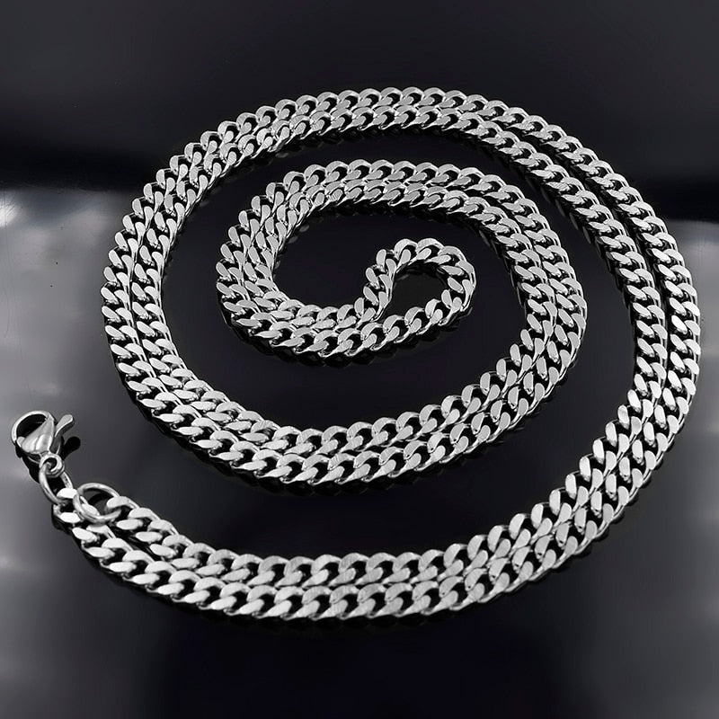 Latest ATGO (40-70cm) to choose 3mm wide Chain Necklace Stainless Steel Necklace Men accessories.