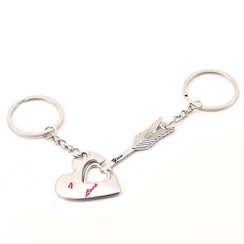 1 Pair New Love Heart Lock Key Chain Ring Keyring Keyfob Lover Couples Valentine Day Gift Women Men Keychain Jewelry