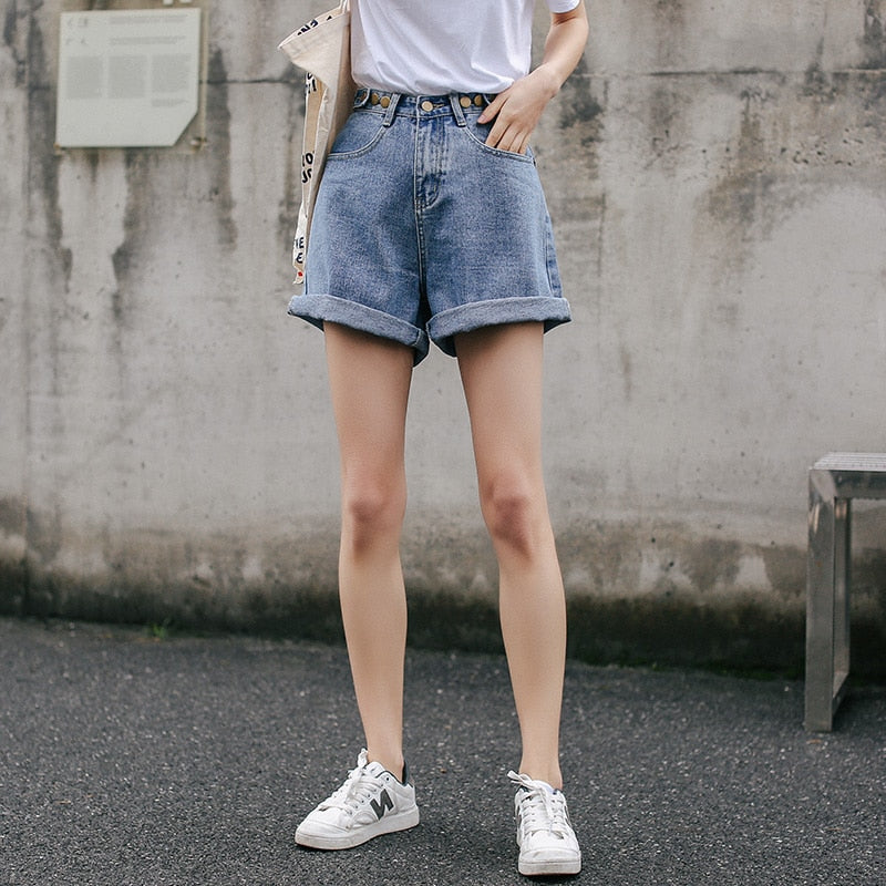 Streetwear High Waist Wide Leg Denim Shorts For Women 2023 New Jean Shorts Women Summer Korean Style Women Loose Short Shorts