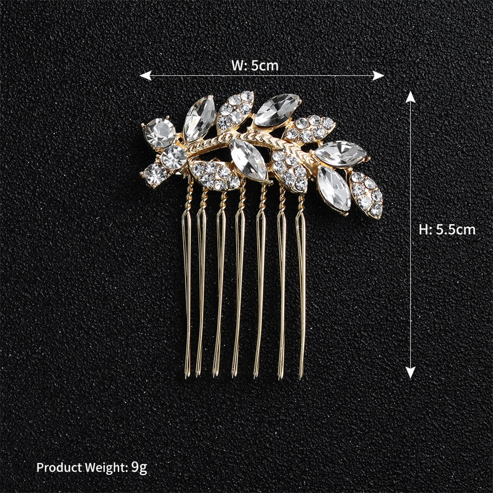 Fashion Wedding Crystal Barrette Pearl Hair Combs Ornament Bridal Hairpins Handmade  Accessories Jewelry For Bride