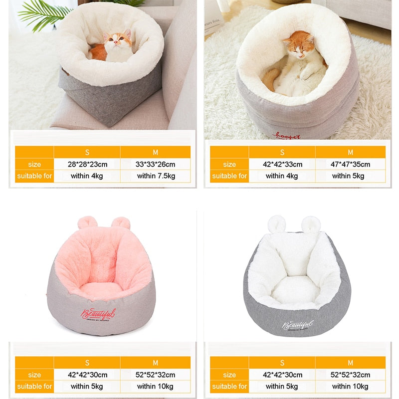 Hoopet Cat Bed Cat House Pet Dog House for Cat Bench for Cats Cotton Pets Products Puppy Soft Comfortable Winter House