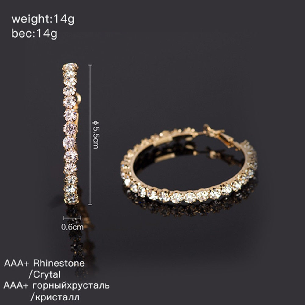 YFJEWE 2018 New Designer Crystal Rhinestone Earrings Women Gold Sliver Hoop Earrings Fashion Jewelry Earrings For Women #E029