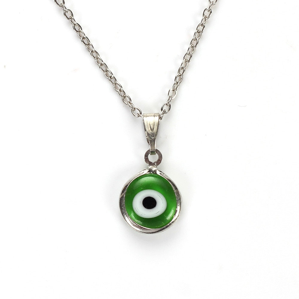 Lucky Eye Colorful Evil Eye Pendant Choker Necklace Resin Charms Necklace Jewelry For Women Men Hand Made EY4982