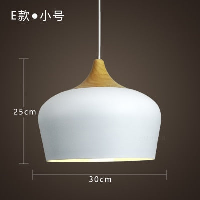 Modern Hanging Ceiling Lamps Wood Aluminium E27 Pendant Lights, Dining Room Table Bedside Kitchen Decoration Lighting