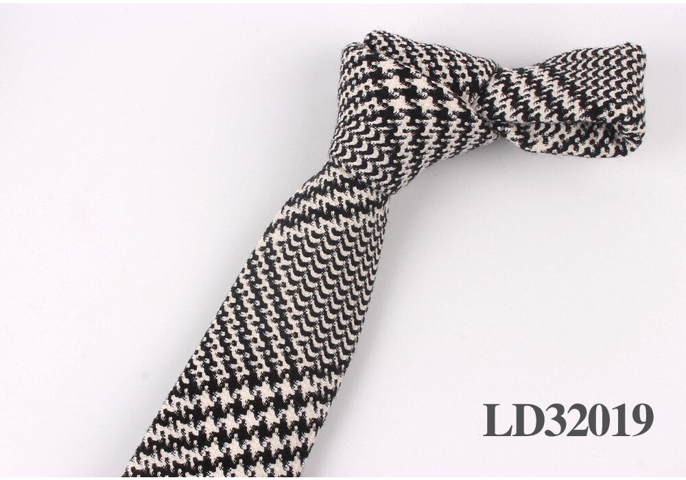 New Plaid Cotton Ties Skinny Causal Neck tie For Men Suits Mens Slim Necktie For Business Cravats 7cm Width Groom Neckties