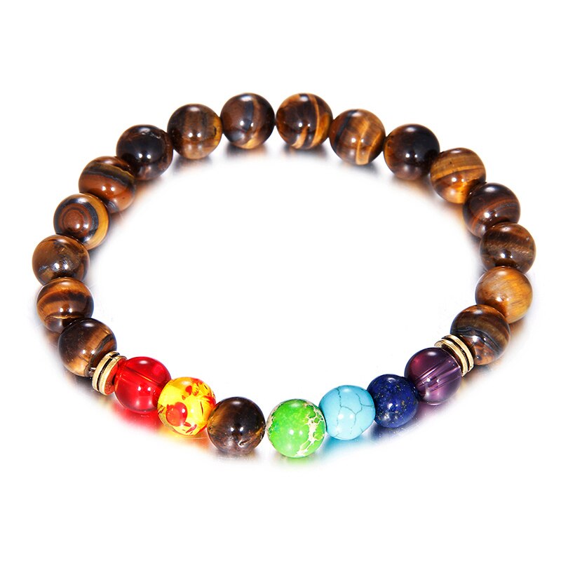 7 Chakra Bracelet Healing Heart Charm Bracelets Women Men Natural Stone Bracelet Reiki Yoga Jewelry Valentines Day Gift