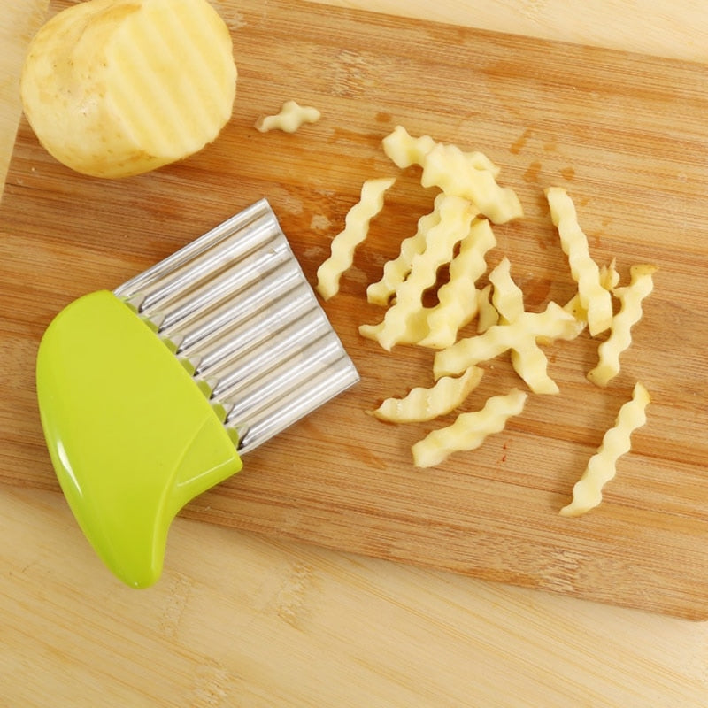 Stainless Steel Potato Chips Making Peeler Cutter Vegetable Kitchen Knives Fruit Tool Knife Accessories Wavy Cutter Dropshiping