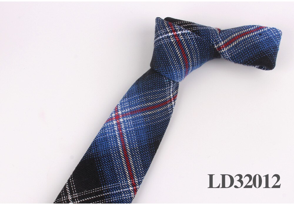 New Plaid Cotton Ties Skinny Causal Neck tie For Men Suits Mens Slim Necktie For Business Cravats 7cm Width Groom Neckties