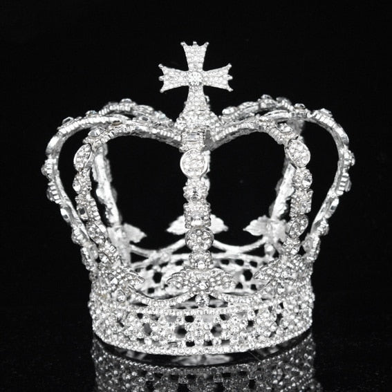 Bridal Wedding Crown Crystal Vintage Royal Queen King Tiaras and Crowns Men/Women Pageant Prom Diadem Hair Ornaments Wedding Hair Jewelry Accessories