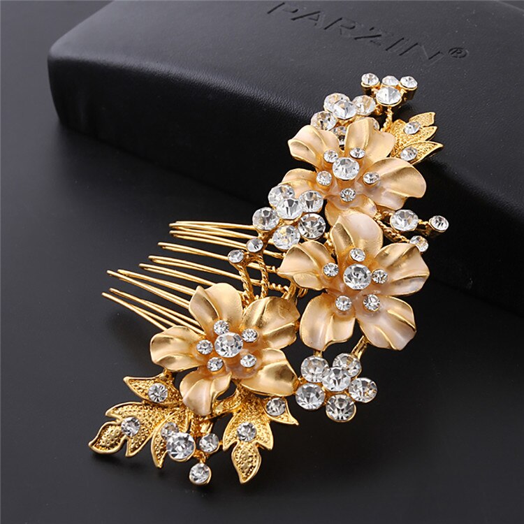 Fashion Wedding Crystal Barrette Pearl Hair Combs Ornament Bridal Hairpins Handmade  Accessories Jewelry For Bride