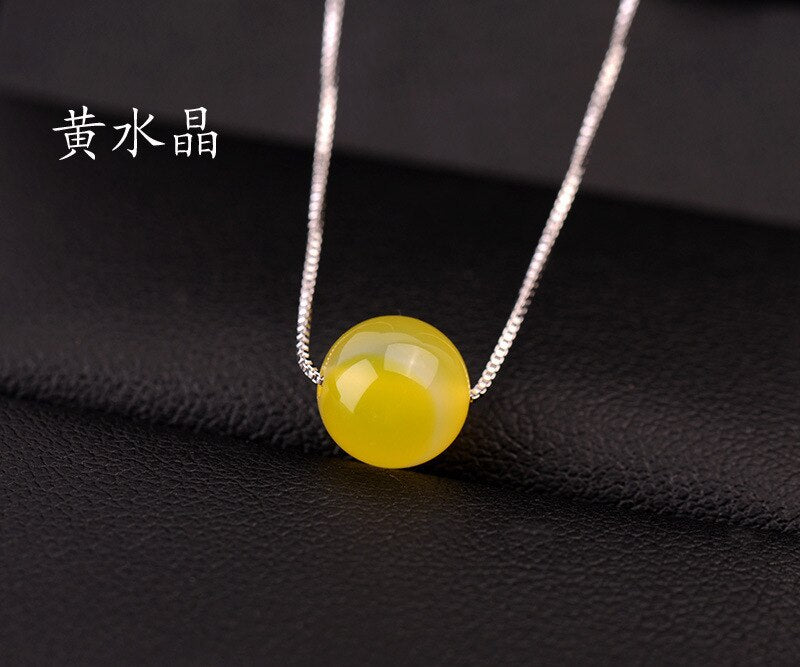 Plated Necklace Fashion Jewelry Natural Stone Crystal Bead Necklace for Women