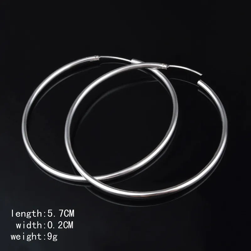 XIYANIKE Silver Color  Fashion Wild Exaggerated Circle Earring For Women Sterling-silver-jewelry Oorbellen Brincos VES6507