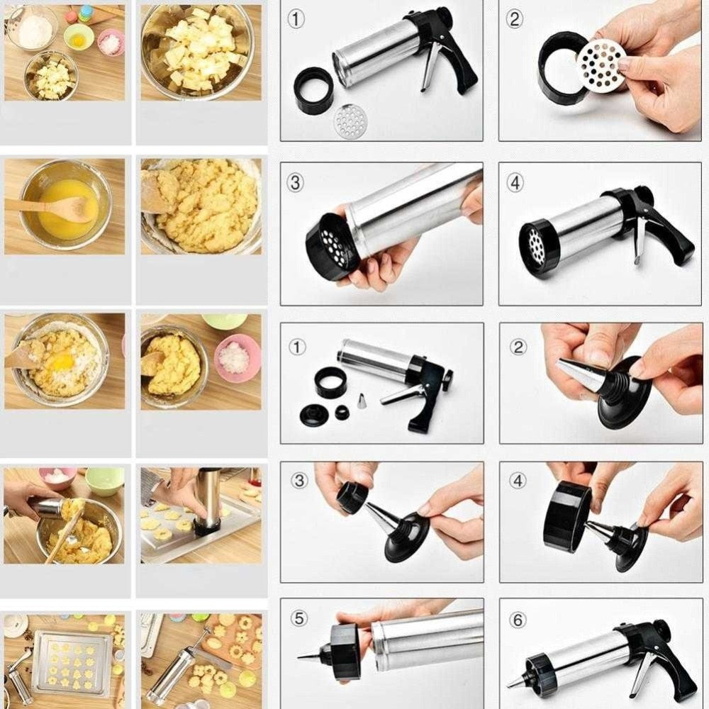 Biscuit Maker Cookie Gun Machine Cookie Making Cake Decoration Press Molds Pastry Piping Nozzles Cookie Press Kit