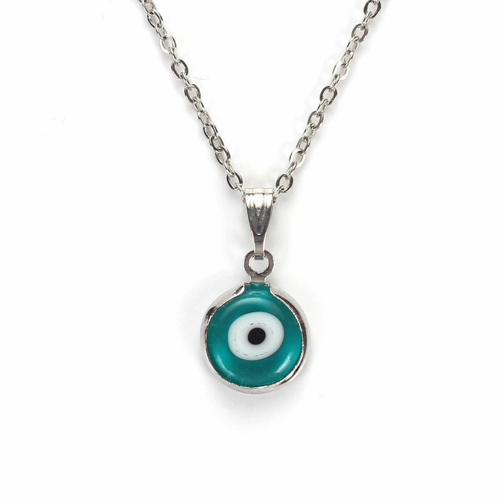 Lucky Eye Colorful Evil Eye Pendant Choker Necklace Resin Charms Necklace Jewelry For Women Men Hand Made EY4982