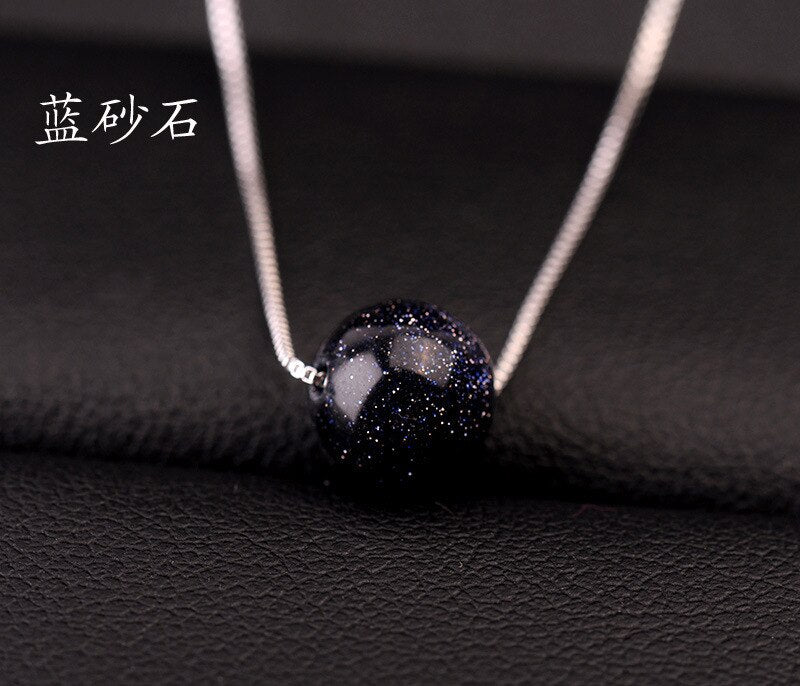 Plated Necklace Fashion Jewelry Natural Stone Crystal Bead Necklace for Women